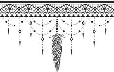 a black and white drawing of a dream catcher