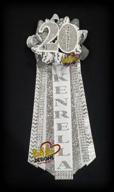 Birthday Pins Ribbon Ideas, Homecoming Mums Name Ribbon, Diy Birthday Ribbon Pin, 16 Bday Sash, Homecoming Mum Name Chain, Corsage Pins, Birthday Pins, Custom Ribbon, Glitter Ribbon