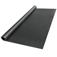 a roll of black rubber sheet on white background