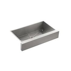 a large stainless steel sink on a white background