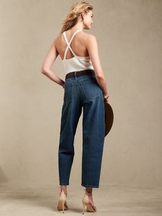 Barrel Jean | Banana Republic Factory Classic Clothes, Banana Republic Factory, Petite Size, Banana Republic, Mom Jeans, Barrel, What To Wear, High Waisted, Wardrobe