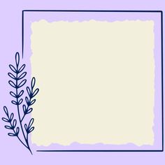 a square frame with a plant in the center on a purple background, surrounded by scribbles