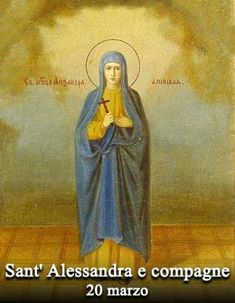 an image of the virgin mary holding a cross in her hands with words above it that read, san'alessandrae compagnone 20 marzo