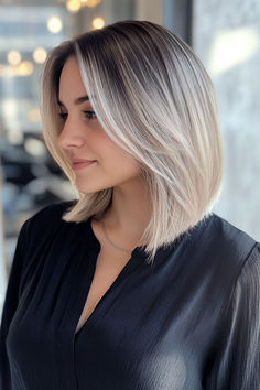 Sleek straight hair with ash blonde balayage, creating a cool and sophisticated look. Blonde Balayage On Straight Hair, Balayage On Straight Hair, Balayage Straight Hair