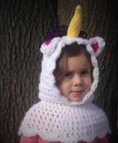 Unicorn Hooded Cowl by BunnyBearAndOwl on Etsy Unicorn Blanket Crochet, Crochet Unicorn Blanket, Crochet Hooded Scarf, Unicorn Blanket, Crochet Hood, Unicorn Hat, Crochet For Beginners Blanket, Crochet Unicorn, Hooded Scarf