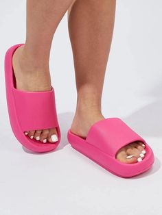 Pillow Slippers for Women Cloud Slides Shower Sandals | SHEIN USA Non-slip Solid Synthetic Slippers, Non-slip Synthetic Slippers, Slip-resistant Synthetic Flip Flops, Flat Eva Slippers With Textured Footbed, Synthetic Slide Slippers, Non-slip Foam Slides With Open Toe, Solid Synthetic Slide Slippers, Non-slip Flat Slides, Solid Color Synthetic Slide Slippers