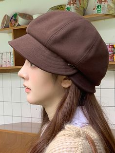 Dome Keep Warm Solid Color Sun-shade Beret Hat Spring Casual Flat Cap Beret, Casual Spring Beret Flat Cap, Casual Adjustable Visor Beret, Casual Adjustable Beret With Short Brim, Casual Visor Beret For Spring, Casual Outdoor Beret, Spring Casual Visor Beret, Casual Spring Visor Beret, Casual Adjustable Solid Color Beret