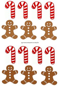 gingerbreads and candy canes cut outs