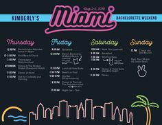 an event poster with the names and dates for mime's beachfront weekend