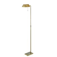 brass metal library floor lamp with pull chain Traditional Study, Retro Floor Lamps, Industrial Living Room, Antique Brass Floor Lamp, Pharmacy Floor Lamp, Brass Floor, Industrial Livingroom, Industrial Living, Reading Lamp Floor