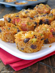 mexican quinoa bites on a white plate