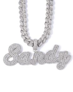 PRICES MAY VARY. Handcrafted & Meaningful Pieces: Your personalized name necklace will be specially produced for you with the names/years/dates/words/numbers you specify. These customized necklaces can generally include up to 9 letters, if the letters are greater than 5, two lines are recommended. Chic Design: Prong set with over 1000 selected 5A Cubic Zirconia stones instead of Rhinestone, the abundance of diamond stones makes the jewelry vividly sparkling and makes you stand out from the crowd Necklace Top, Cuban Link Chain, Custom Name Necklace, Letter Pendants, Jewelry Images, Trendy Jewelry, Custom Necklace, Diamond Stone, Personalized Necklace