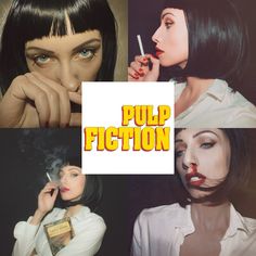 Pulp Fiction Mia Wallace Makeup, Iconic Halloween Costumes, Spooky Szn, Alternate Universe, Fiction Movies, Film Posters Vintage