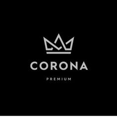 the corona crown logo is shown in black and white