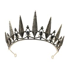 SWEETV Gothic Crown Pageant Tiara for Women, Black Queen Tiaras and Crowns, Witch Costume Party Accessories for Wedding Halloween Prom Crown For A Queen, Crown Pageant, Halloween Prom, Black Tiara, Gothic Crown, Queens Tiaras, Gothic Chic, Crown For Women, Crystal Bridal Tiaras