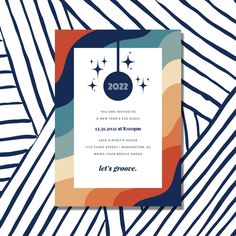 a new year's eve party card with an abstract background and text that reads, let's grooze