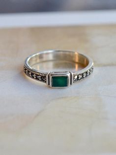 Composition : Sterling Silver 92.5%, Natural Green Onyx, MacasiteColor : greenCountry of Origin : KOREA Jade And Silver Jewelry, Formal Garden, Sterling Silver Stacking Rings, Christmas Inspo, Ring Stack, Silver Stacking Rings, Jewelry Lookbook, Beauty Clothes, Green Onyx