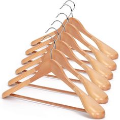 Wooden Suit Hangers, 6 Pack Extra-Wide Shoulder wood Coat Hangers with Non Slip Pant Bar, Extra Smooth and Splinter Free Natural Finish Hang in Style - Multifunctional JS HANGERS aim of providing more convenient hanging way. The hangers look very nice whether you have something hanging on them or not. is not only functional but also eye-pleasing, adding an elegant touch to your closet Solid Wood Construction - Single hanger size: 17.52'' x 2.16'' x 9.65''; Set of 6 high-end hangers feature a sol Wood Coat Hanger, Tie Hanger, Belt Hanger, Scarf Hanger, Closet Rods, Swivel Hook, Suit Hangers, Dress Hanger