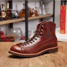 Category:Boots; Upper Materials:PU; Embellishment:Splicing; Season:Spring,Fall; Gender:Men's; Size Suggestion:standard size, select your usual size; Activity:Walking; Toe Shape:Round Toe; Style:Casual; Boot Shaft:Booties / Ankle Boots; Outsole Materials:Rubber; Occasion:Daily; Closure Type:Loafer; Function:Comfortable; Pattern:Solid Colored; Listing Date:10/13/2023; 2024 Trends:Retro,Motorcycle Boots,Biker boots; Foot Length:null; Foot Width:null; Size chart date source:Provided by Supplier. Brown High Ankle Martin Boots With Reinforced Toe, Brown Lace-up Boots For Fall Streetwear, Fall Lace-up Boots With Goodyear Welt Construction, Brown Martin Boots With Round Toe For Streetwear, Brown Round Toe Martin Boots For Streetwear, Brown Plain Toe Martin Boots For Fall, Goodyear Welt Construction Boots For Fall, Brown High Ankle Lace-up Boots For Outdoor, Brown Lace-up Moto Boots For Outdoor