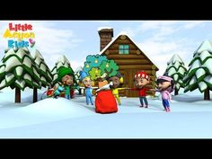 an animated image of children playing in the snow