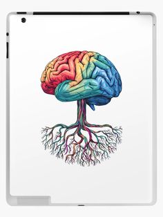 the human brain and its roots are shown in this colorful illustration ipad case / skin