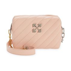 OFF-WHITE jackhammer matelasse leather camera bag in pink at nordstrom. #offwhite Crossbody Camera Bag, Handbags Black, Leather Camera Bag, Womens Crossbody Bag, Zipper Pulls, Black Handbags, Paper Clip, Bag Making, Leather Crossbody