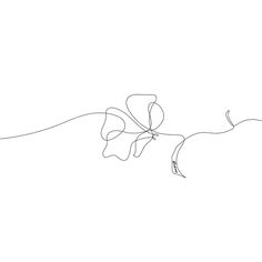 a single line drawing of a flower on a white background