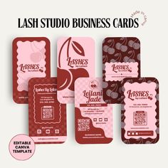 the flash studio business cards are designed to look like cherry slices and cherries,