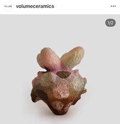 a piece of art that is on top of a white surface with the words volumeme ceramics