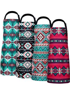 four bags with different patterns on them