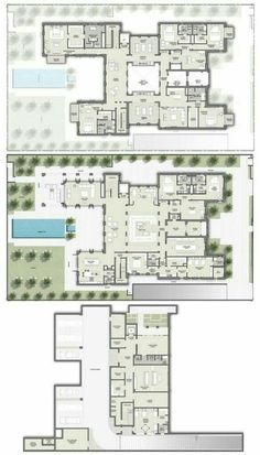 the floor plan for an apartment building with two levels and several rooms, including one bedroom