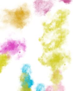 several different colored clouds on a white background