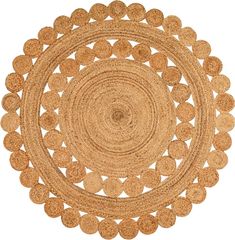 a round rug made out of cork with circles in the center on a white background