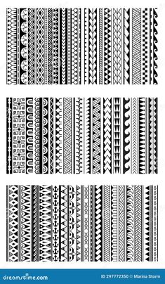 Set of maori polynesian tattoo bracelets border. Tribal sleeve seamless pattern vector. Samoan bracelet tattoo design fore arm or foot. Polynesian Patterns Tattoo, Maori Tattoo Sleeve Men, Maori Symbols Tattoo, Maori Symbols Meaning, Polynesian Patterns Design, Maori Bracelet Tattoo, Polynesian Wrist Tattoo, Maori Tattoo Band, Maori Designs Pattern