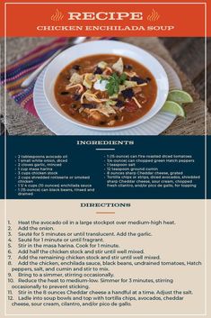 the recipe for chicken enchilada soup