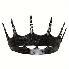 Simple alloy thorn king iron-blooded dark wind crown hollow carved crown party accessories headdress Bone Crown, Crown Party, Party Accessories, Headdress, Crown, Carving, Better Living