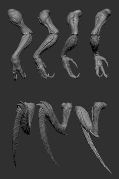 an image of some weird looking objects in the shape of human legs and hands,