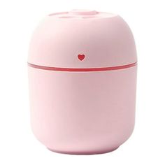 a pink container with a heart on it