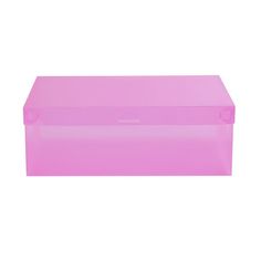 a pink plastic box on a white background