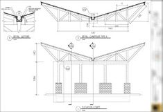 an architectural drawing showing the roof and side walls of a building, with measurements for each section