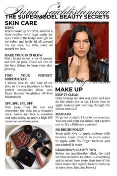 Irina Shayk Skin Care Make Up | The Supermodel Beauty Secrets Glow-Up | Victoria's Secret Angel   Supermodel and Victoria's Secret Angel Irina Shayk on what her favourite skincare routine is. Celebrity make-up, skincare, hair care and beauty routine.  #irinashayk #supermodel #supermodelbeautysecrets #beautytips #beautysecrets #skincare #skincaretips #skincareproducts #glowup #sleep #sleepglowup #diyfacemask  #morningroutine #clearskin #dryskin #skintexture #skinconcerns #brown #darkbrown #brownaesthetic   Created by Sabrina. ❤️  Much love! 🌹 For credit/removal DM. For reposting CREDITS. Victoria Secret Skin Care, Supermodel Beauty Secrets, Model Beauty Secrets, Celebrity Beauty Secrets, Victoria Secret Makeup, Victoria Secret Model, Victoria's Secret Angel, Skin Secrets, Favorite Skincare Products