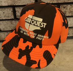 CARQUEST Blaze Orange Camo Foam Lined Hat SnapBack Adjustable Cap Made in USA | eBay Cold Weather Hats, Camo Hat, Orange Camo, Camo Hats, Hats Snapback, Hunting Clothes, Hat Cap, Hats Vintage, American Made