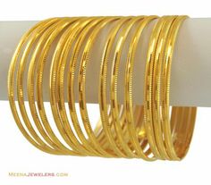 Plain Gold Bangles, Gold Bangles Indian, Online Gold Jewellery, Handmade Gold Jewellery, The Bangles, Real Gold Jewelry, Bracelets Design