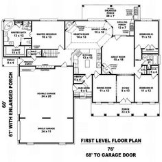 the first level floor plan for this house