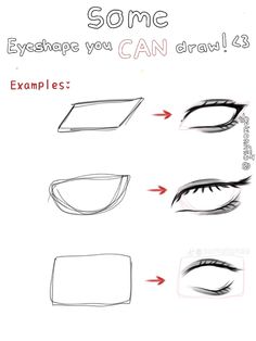 how to draw an eye step by step with the words,'some eyeshap you