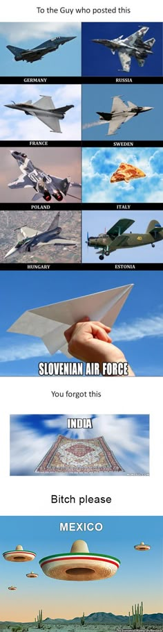 several different types of planes flying in the sky with caption below that says, how do they fly?