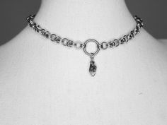 -ˋˏ Valeria Choker ˎˊ- ⊹ Length: 12.5 inches (pictured) + 2 inch extender Please measure your neck to ensure your preferred fit ⊹ Materials: Stainless Steel, Black Herkimer Diamond (yours may differ slightly from the photo, but it will be just as striking!) Inspired by armor, this handwoven chainmail choker empowers the wearer to embrace their inner strength. At its heart lies a speckled black Herkimer diamond, celebrating imperfect beauty. It makes a bold statement while remaining elegant and v Choker Ideas, Imperfect Beauty, Chunky Choker Necklace, Wire Crochet Jewelry, Chunky Choker, Clothing Wishlist