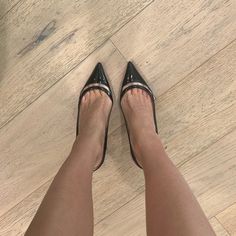 I Did Re Sole Half Of The Bottom As You Can See - I Found Them To Be A Little Slippery :) Black Kitten Heels With Contrasting Heel Counter For Parties, Louboutin Shoes, Christian Louboutin Shoes, Black Heels, Shoes Women Heels, Christian Louboutin, Shoes Heels, Size 7, Women Shoes