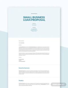 a small business loan proposal template