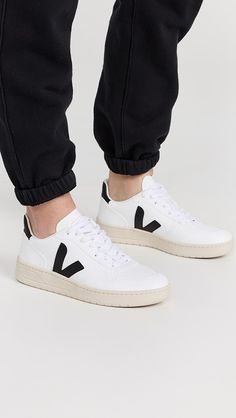 Veja V-10 Lace Up Sneakers | Shopbop Veja V10 Outfit Women, Comfortable Office Shoes, Veja V10, Veja Trainers, Zapatillas Veja, Trainers Outfit, Veja V 10, Veja Shoes, Keds Style